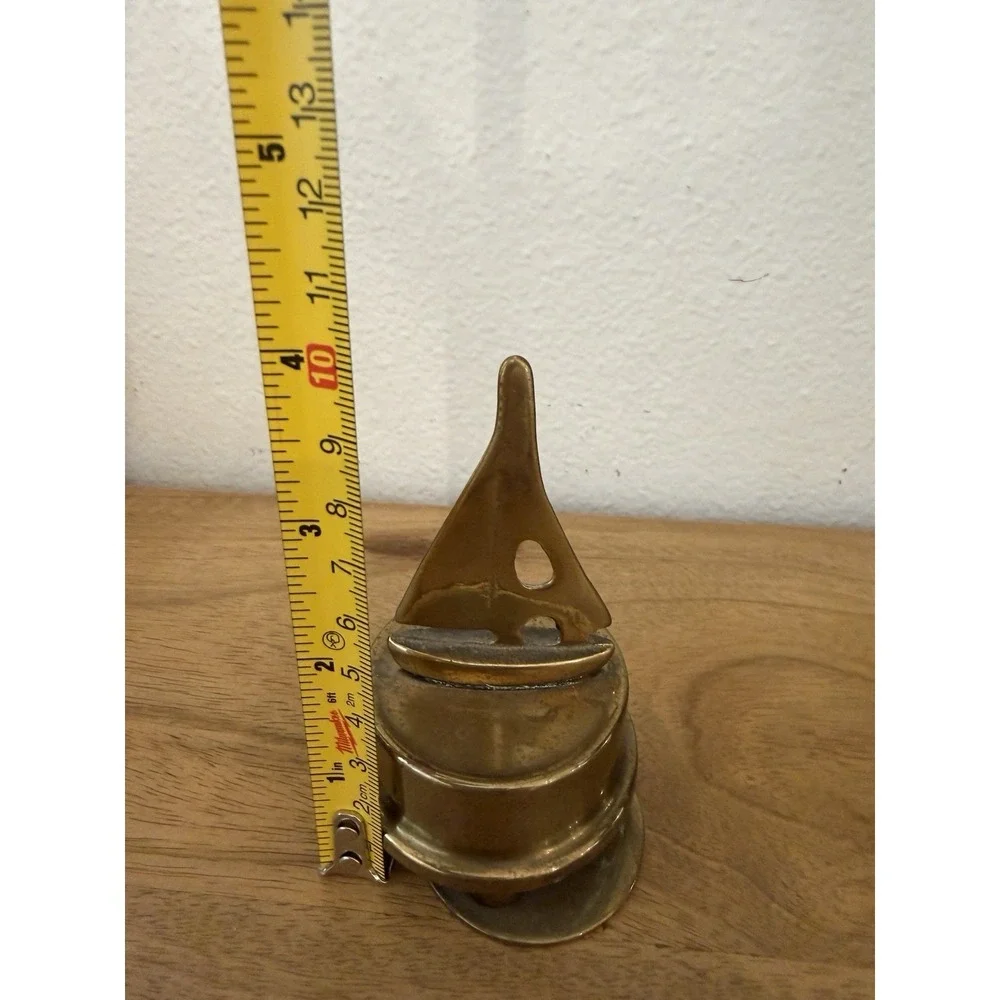 Vintage Brass Sailboat Music Box 
